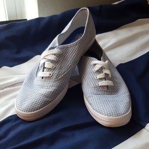 Light Blue and White Gingham Keds